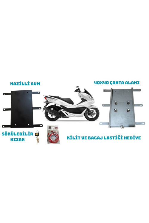 PCX 2014-2025 MODEL UYUMLU KIZAKLI KURYE PAKET ÇANTA DEMİRİ