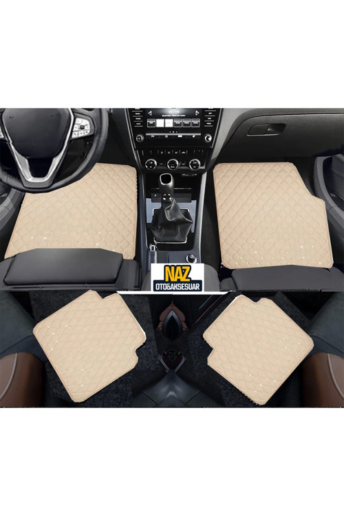 Volkswagen cc-2008 - 2012 Uyumlu Bej Dikişli Bej Deri Paspas