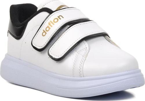 072-F Beyaz-Siyah Rugan Cırtlı Çocuk Sneaker