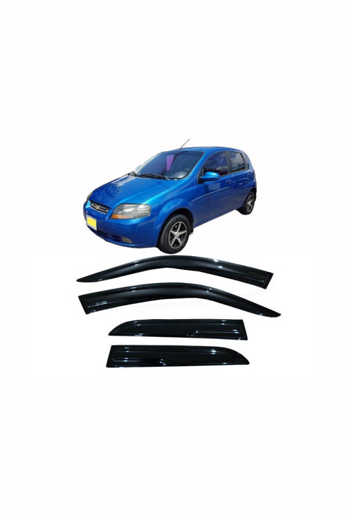 Chevrolet Aveo Hb 2010 Model Cam Rüzgarlığı 4 Parça Şık Tasarım Parlak Siyah