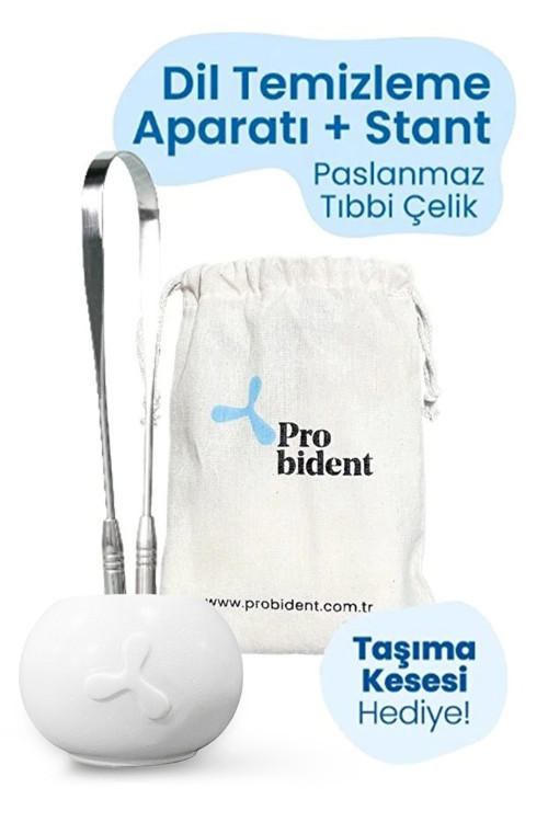 Dil Temizleme Aparatı / Dil Sıyırıcı Kese + Stand Hediyeli