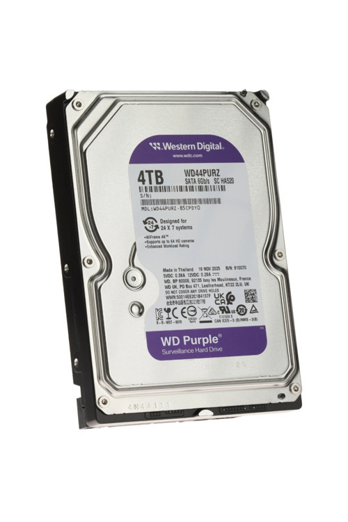 Wd Purple Wd44purz 3,5" 4tb, 128mb, 5400 Rpm, 7/24 Güvenlik Hdd (türkiye Distribütörü Garantili)
