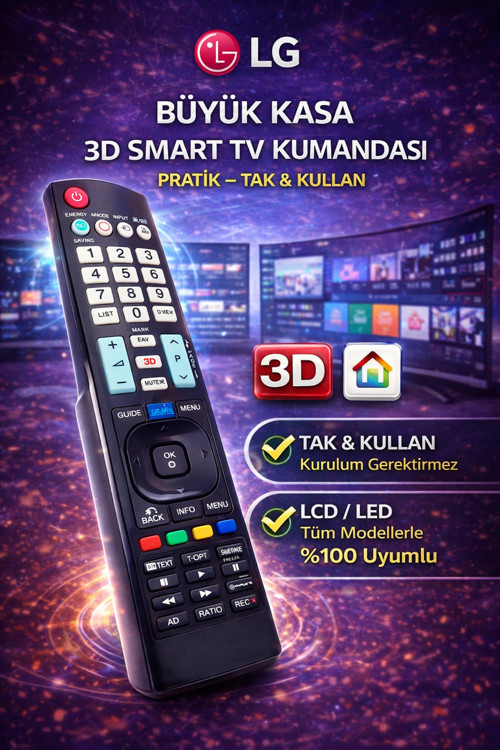LG TV Kumandası Büyük Kasa 3D Smart – LCD LED Tüm Modellerle Uyumlu Kumanda