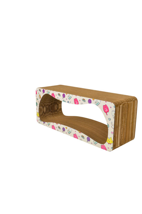 Karton Kedi Tırmalama Kedi Desenli Xlarge 75x28,5x24 Cm
