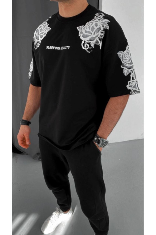 beybunn ERKEK Baskılı Kısa kol T-Shirt - Siyah