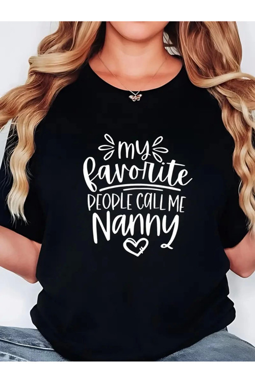 beybunn Kadın Penye Compack Baskılı Bisiklet Yaka Kısa Kol T-shirt - Siyah