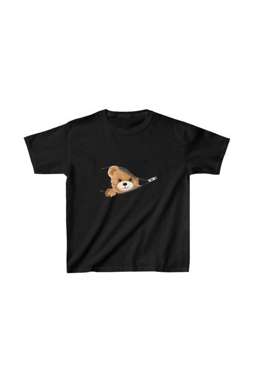 beybunn Unisex Çocuk Baskılı T-Shirt - Siyah