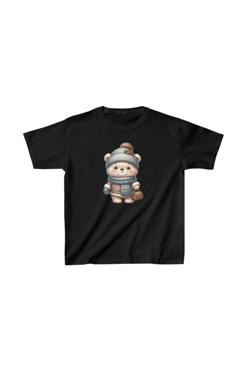 beybunn Unisex Çocuk Baskılı T-Shirt - Siyah