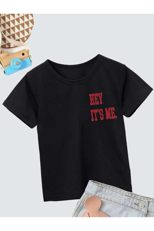 beybunn Çocuk Unisex Baskılı T-Shirt - Siyah