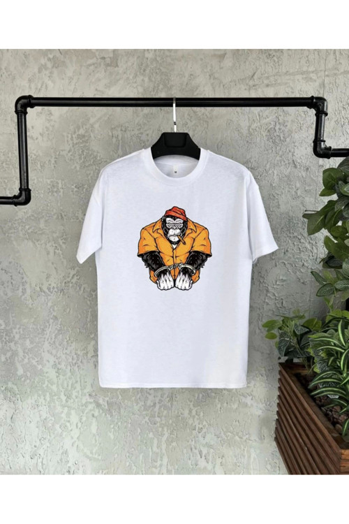 beybunn Unisex Çocuk Baskılı T-Shirt - Beyaz