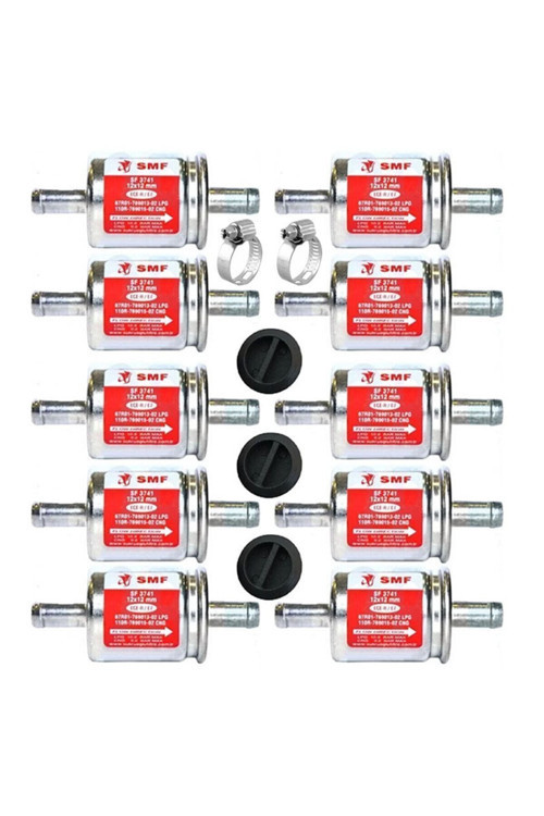 Lpg Otogaz Filtresi 12x12(10 Ad.)Cangas,zavolli,atiker,akl,ads Uyumlu(3 kapak+2 kelepçe hediye)