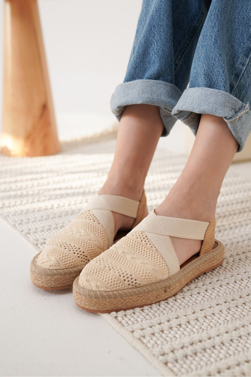 beybunn Kadın Bej Espadril Ayakkabı TR19MY01C