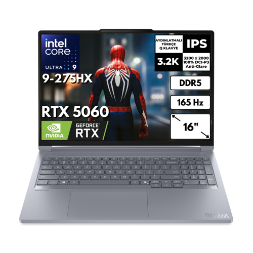 ThinkBook 16p G6 IAX Ultra 9 275HX 16-GBDDR5 512 GB SSD RTX5060 16" Windows 11 Pro 21R0001JTXAT62