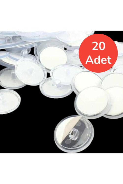 20 Adet Şeffaf Yuvarlak Güçlü Disk Yapışkan–3 cm Çaplı Çift Taraflı Askı ve Dekor Sabitleme Diskleri