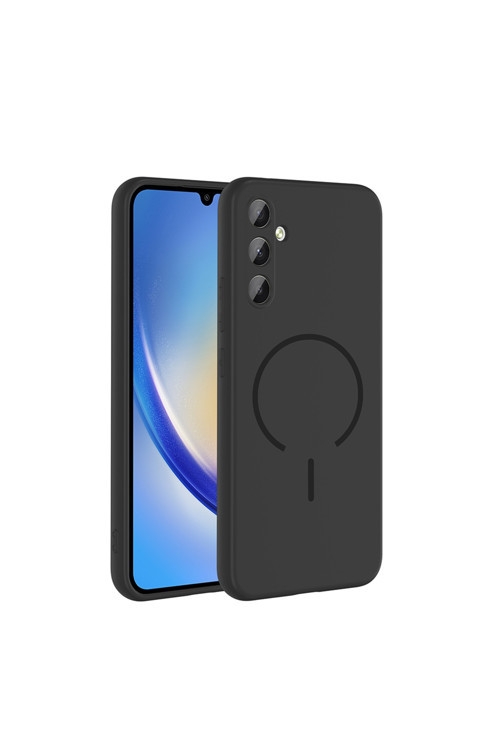 Galaxy A24 Kılıf M-safe Şarj Özellikli TCHS Meta Kapak - Siyah