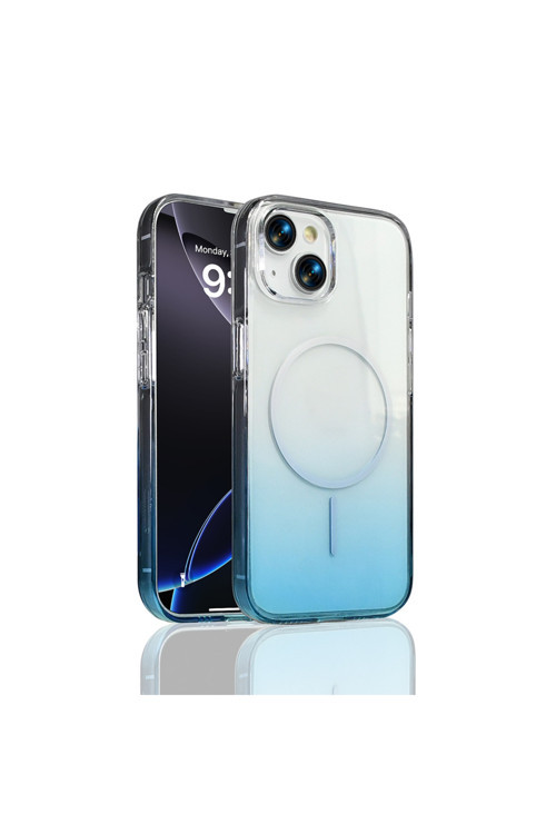 iPhone 13 Kılıf M-Safe Şarj Özellikli Zore Septik Silikon Kapak - Turkuaz