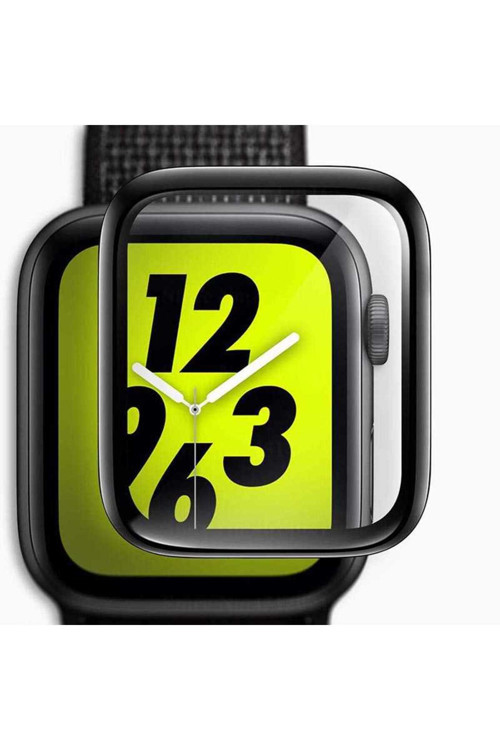 Watch 38mm Full Yapışkanlı Cam Ekran Koruyucu Tchs - Siyah