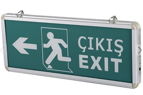 Exıt Çıkış Armatürü Ledli 3 Saat Akülü - Exıt Çıkış Sol Sağ Adamlı Cata 9170 3w