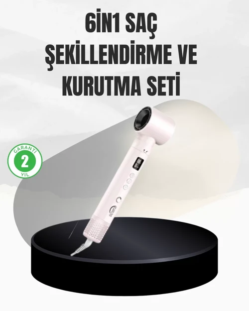 6 Başlıklı Hızlı Kurutma ve Bukle Şekillendirme Seti