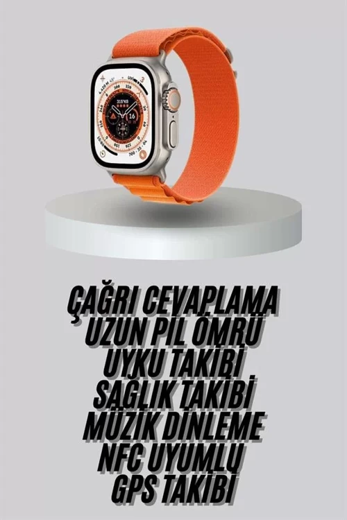 Yeni Nesil Akıllı Saat Uyku ve Sağlık Takibi Titeşimli Sesli Arama Mesaj ve Bildirim Görme