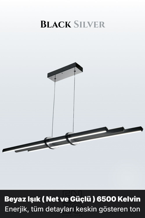 Cosmo Silver Lineer LED Sarkıt Avize – Kumandalı Dim Edilebilir – Yukarı & Aşağı Işık