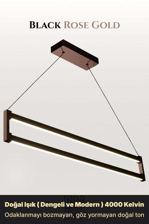 Orion Rose Gold Lineer LED Sarkıt Avize – Kumandalı Dim Edilebilir – Aşağı Işık