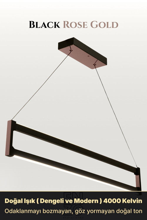 Orion Rose Gold Lineer LED Sarkıt Avize – Kumandalı Dim Edilebilir – Yukarı & Aşağı Işık