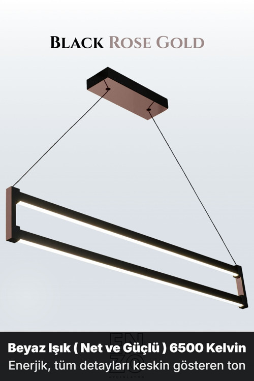 Orion Rose Gold Lineer LED Sarkıt Avize – Kumandalı Dim Edilebilir – Aşağı Işık