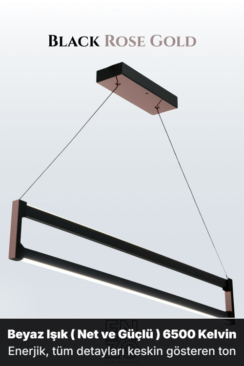 Orion Rose Gold Lineer LED Sarkıt Avize – Kumandalı Dim Edilebilir – Yukarı & Aşağı Işık