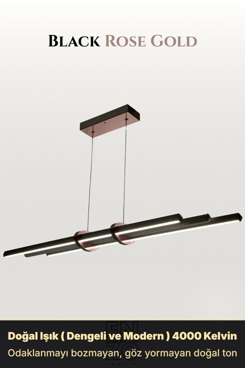 Cosmo Rose Gold Lineer LED Sarkıt Avize – Kumandalı Dim Edilebilir – Yukarı & Aşağı Işık