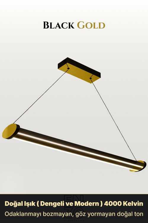 Mira Gold Lineer LED Sarkıt Avize – Kumandalı Dim Edilebilir – Aşağı Işık