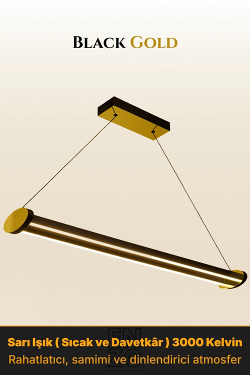 Mira Gold Lineer LED Sarkıt Avize – Kumandalı Dim Edilebilir – Aşağı Işık