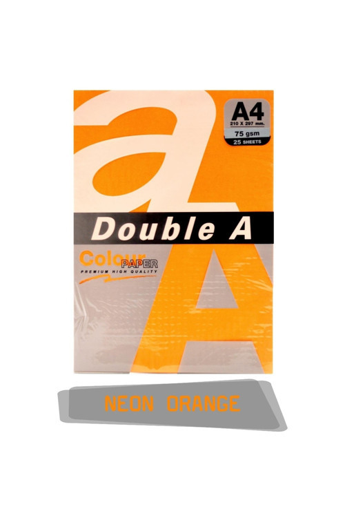Double-A Renkli Fotokopi Kağıdı 25 Li A4 75 Gram Neon Orange