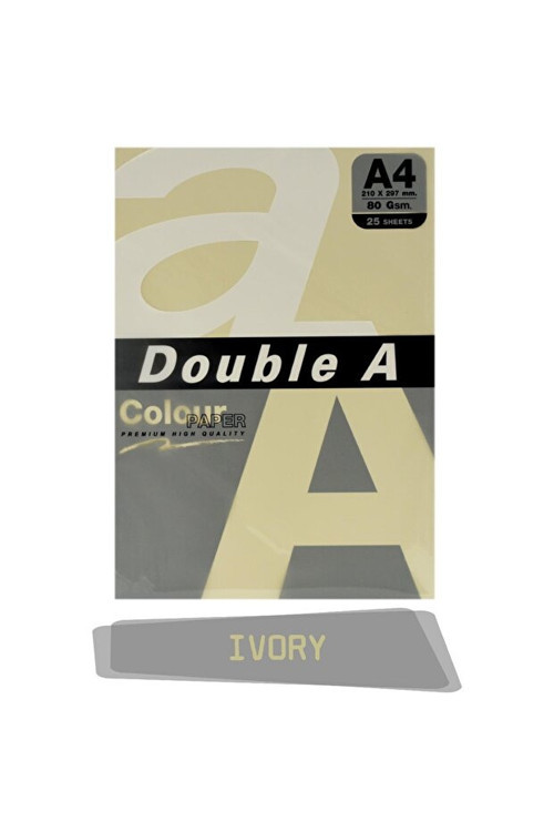 Double-A Renkli Fotokopi Kağıdı 25 Li A4 80 Gram Ivory