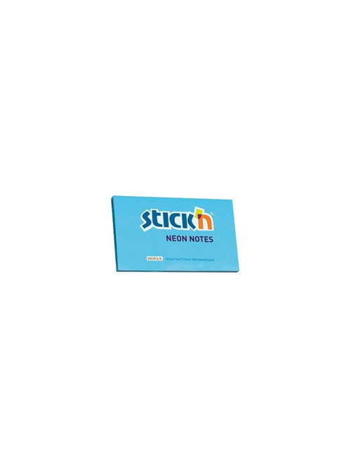 Stickn Yapışkanalı Not Kağıdı Neon Mavi 76X127 Mm 100 Yaprak (12 Koçan)