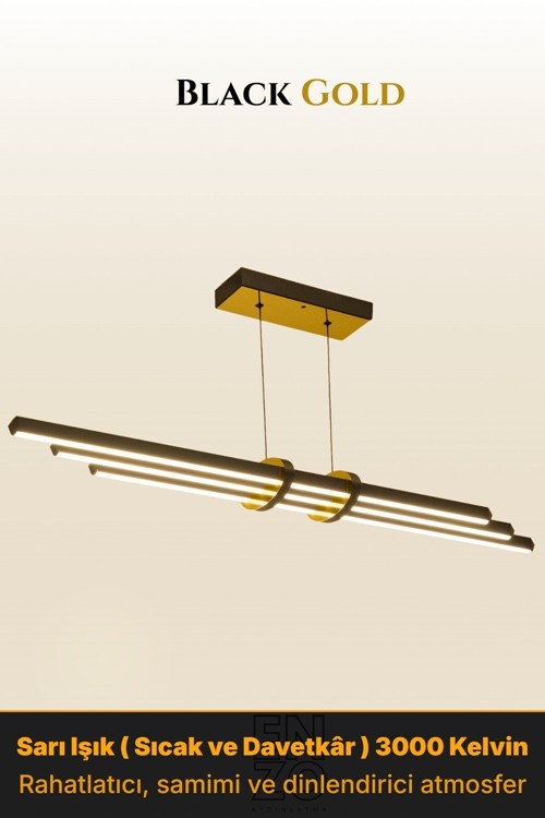 Cosmo Gold Lineer LED Sarkıt Avize – Kumandalı Dim Edilebilir – Aşağı Işık