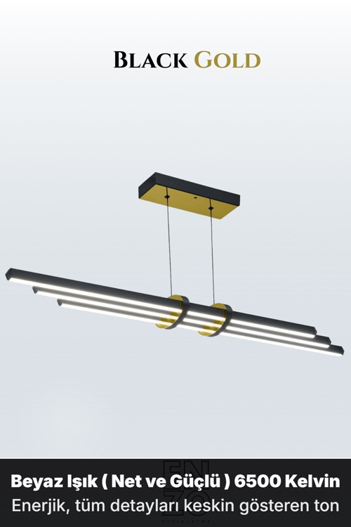 Cosmo Gold Lineer LED Sarkıt Avize – Kumandalı Dim Edilebilir – Aşağı Işık