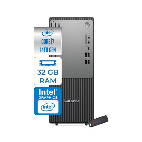 Thinkcentre Neo 50T Gen 5 Intel® Core™ İ7-14700 32GB Ddr5 4tb SSD Intel® UHD Graphics 770 WIN11PRO Mini Tower Masaüstü Bilgisayar 12UD001UTRP15+ZETTAUSBBELLEK