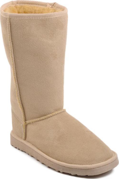 696055 Bej Süet İçi Kürklü Kadın Bot