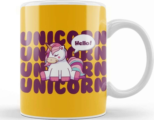 Cute Unicorn Hello Kupa Bardak Porselen
