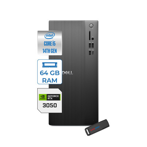 Tower ECT1250 Intel Core I5 14400 64GB Ddr5 2tb SSD 6GB/RTX3050 Freedos Kurumsal Masaüstü Bilgisayar 3050ECT125014F23 + Zettausb