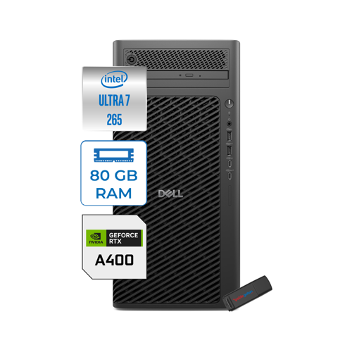 Pro Max Tower T2 Ultra 7 265 80GB Ddr5 4tb SSD 4GB/A400 Windows 11 Pro 360W Masaüstü Iş Istasyonu FCT2250A400P24 + Zettausb