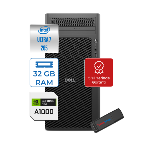 Pro Max Tower T2 Ultra 7 265 32GB Ddr5 512GB SSD 8GB/A1000 Windows 11 Pro Masaüstü Iş Istasyonu FCT22502A1000P09 + Zettausb
