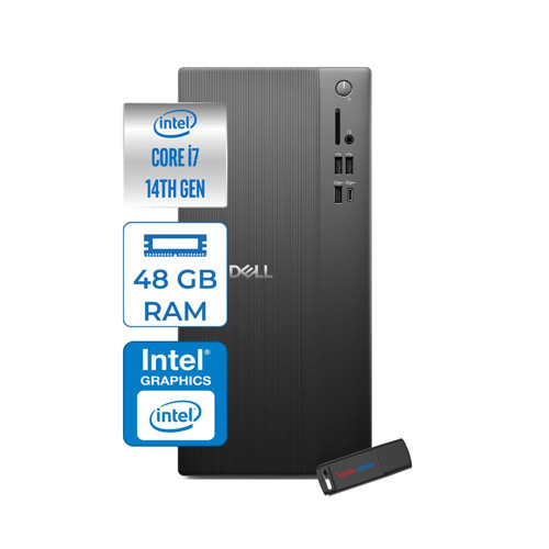Tower ECT1250 Intel® Core™ İ7-14700 48GB Ddr5 256GB SSD Intel® UHD Graphics 770 WIN11PRO Mini Tower Masaüstü Bilgisayar RPLSR007P16+ZETTAUSBBELLEK