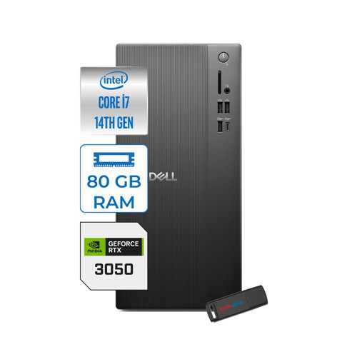 Tower ECT1250 Intel® Core™ İ7-14700 80GB Ddr5 512GB SSD 6GB/RTX3050 WIN11HOME Mini Tower Masaüstü Bilgisayar RPLSR00723H27+ZETTAUSBBELLEK