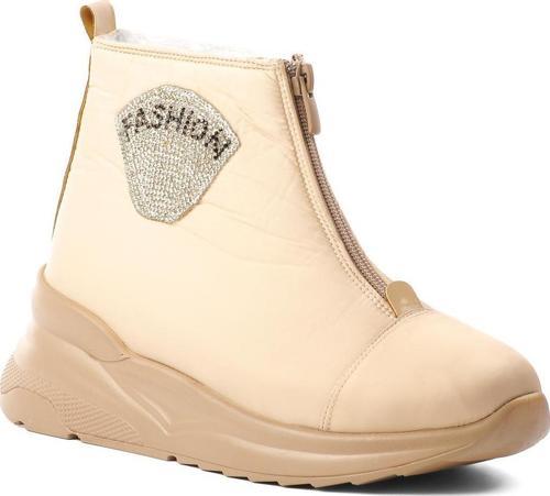 844 Bej İçi Kürklü Su İtici Kadın Kar Botu