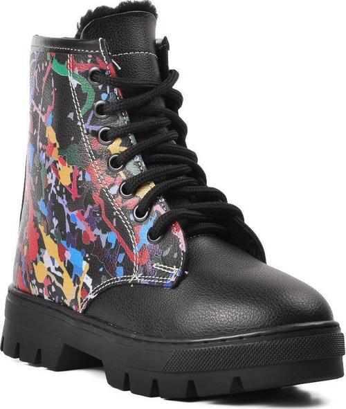 Arz 2301001-F Siyah İçi Kürklü Fermuarlı Çocuk Bot