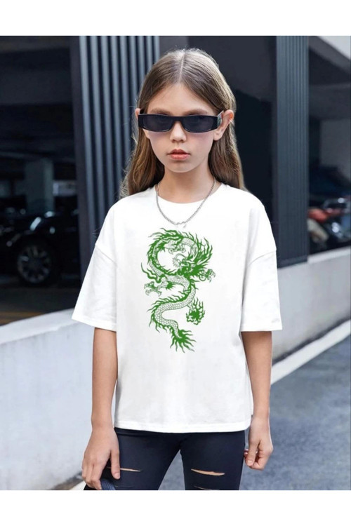 beybunn Çocuk Unisex Baskılı T-Shirt - Beyaz