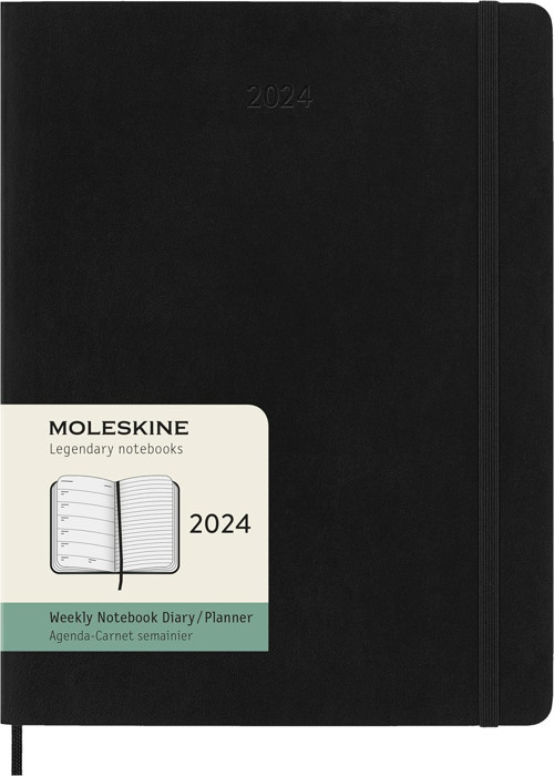 Moleskine Haftalık Planlayıcı, Notlar Için Yerli, 12 Ay 2024, Ajanda 2024, Xl 19 X 25, Lastik Kilitl