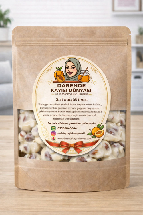 Fildişi Çikolatalı Kayısı Çekirdeği Krokan Cimix (500 Gr)